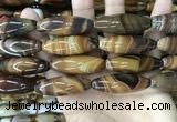 CAA4169 15.5 inches 14*40mm rice line agate beads wholesale