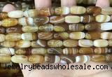 CAA4172 15.5 inches 7*14mm rice line agate beads wholesale