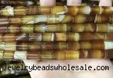 CAA4178 15.5 inches 8*12mm tube line agate beads wholesale