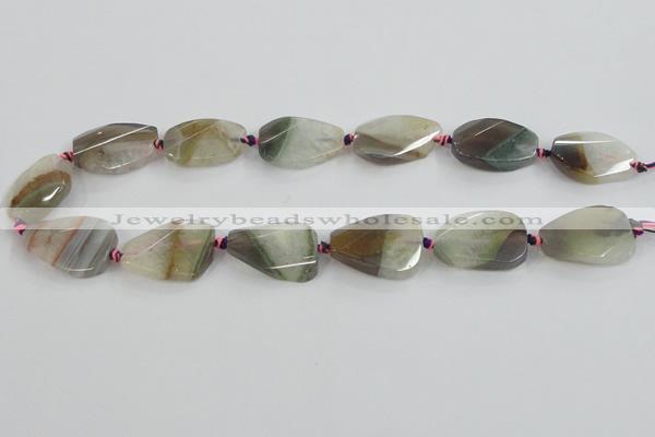 CAA427 22*30mm faceted & twisted teardrop agate druzy geode beads