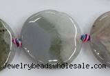 CAA428 15.5 inches 30mm flat round agate druzy geode beads