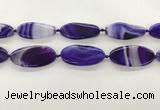 CAA4310 15.5 inches 25*50mm twisted oval line agate beads