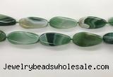 CAA4314 15.5 inches 25*50mm twisted oval line agate beads