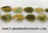 CAA4322 15.5 inches 30*40mm twisted oval line agate beads