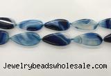 CAA4325 15.5 inches 25*50mm flat teardrop line agate beads