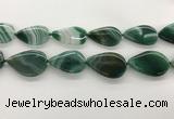 CAA4328 15.5 inches 30*40mm flat teardrop line agate beads