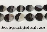 CAA4351 15.5 inches 30mm flat round agate druzy geode beads