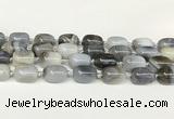 CAA4395 15.5 inches 15*20mm flat teardrop gray agate beads