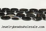 CAA4399 15.5 inches 16*30mm rectangle black banded agate beads