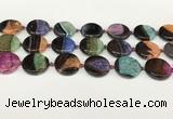 CAA4408 15.5 inches 20mm flat round agate druzy geode beads