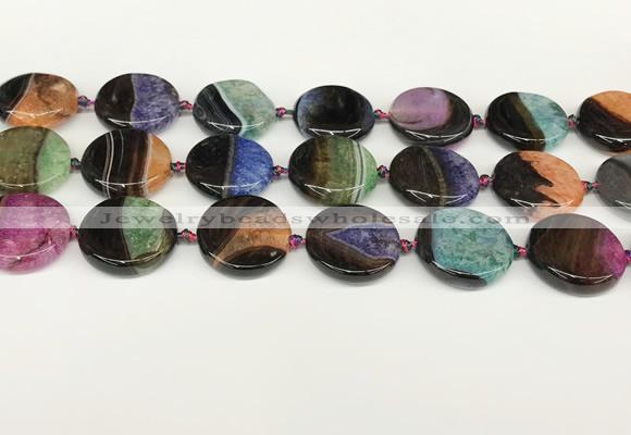 CAA4408 15.5 inches 20mm flat round agate druzy geode beads