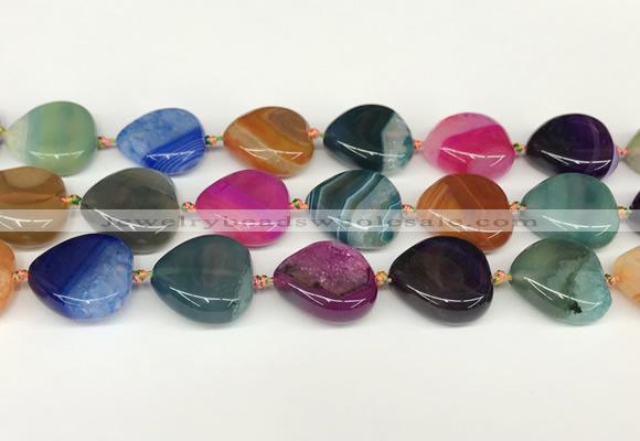 CAA4410 15.5 inches 20*20mm flat teardrop agate druzy geode beads