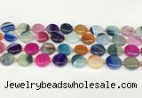 CAA4418 15.5 inches 14mm flat round agate druzy geode beads