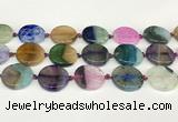 CAA4428 15.5 inches 25mm flat round agate druzy geode beads