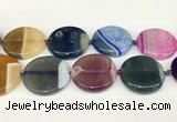 CAA4430 15.5 inches 35mm flat round agate druzy geode beads