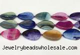 CAA4432 15.5 inches 25*35mm flat teardrop agate druzy geode beads