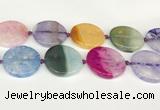 CAA4435 15.5 inches 35mm flat round agate druzy geode beads