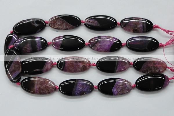 CAA448 15.5 inches 20*40mm oval agate druzy geode gemstone beads