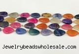 CAA4493 15.5 inches 15*20mm flat teardrop dragon veins agate beads