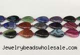 CAA4517 15.5 inches 18*25mm flat teardrop dragon veins agate beads