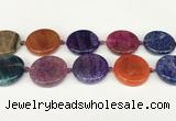 CAA4529 15.5 inches 30mm flat round dragon veins agate beads