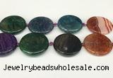 CAA4530 15.5 inches 35mm flat round dragon veins agate beads