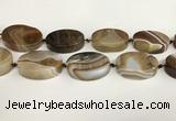 CAA4550 15.5 inches 30*40mm oval banded agate beads wholesale