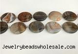 CAA4551 15.5 inches 30mm flat round banded agate beads wholesale