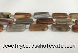 CAA4552 15.5 inches 15*30mm rectangle banded agate beads wholesale