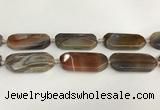 CAA4553 15.5 inches 22*42mm octagonal banded agate beads wholesale