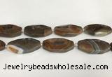 CAA4554 15.5 inches 22*42mm octagonal banded agate beads wholesale