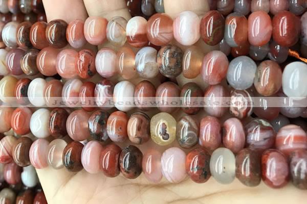 CAA4564 15.5 inches 7*11mm - 8*12mm rondelle south red agate beads