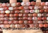 CAA4567 15.5 inches 7*10mm - 8*11mm rice south red agate beads