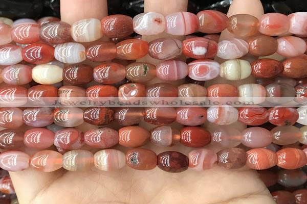 CAA4567 15.5 inches 7*10mm - 8*11mm rice south red agate beads