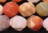 CAA4577 15.5 inches 10mm faceted nuggets mixed botswana agate beads