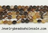 CAA4580 15.5 inches 10mm flat round banded agate beads wholesale