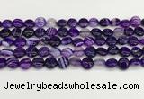 CAA4581 15.5 inches 10mm flat round banded agate beads wholesale