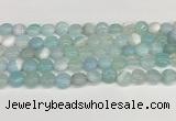 CAA4584 15.5 inches 10mm flat round banded agate beads wholesale