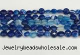 CAA4585 15.5 inches 10mm flat round banded agate beads wholesale