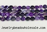 CAA4589 15.5 inches 12mm flat round banded agate beads wholesale