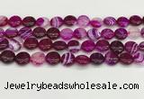 CAA4590 15.5 inches 12mm flat round banded agate beads wholesale