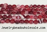 CAA4591 15.5 inches 12mm flat round banded agate beads wholesale