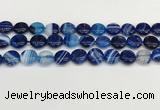 CAA4593 15.5 inches 12mm flat round banded agate beads wholesale