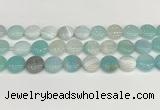 CAA4600 15.5 inches 14mm flat round banded agate beads wholesale