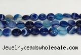 CAA4601 15.5 inches 14mm flat round banded agate beads wholesale