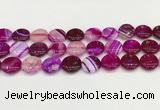 CAA4606 15.5 inches 16mm flat round banded agate beads wholesale