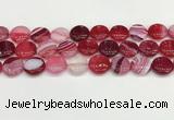 CAA4607 15.5 inches 16mm flat round banded agate beads wholesale