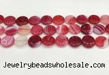 CAA4615 15.5 inches 18mm flat round banded agate beads wholesale