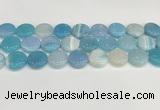 CAA4616 15.5 inches 18mm flat round banded agate beads wholesale