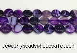 CAA4621 15.5 inches 20mm flat round banded agate beads wholesale